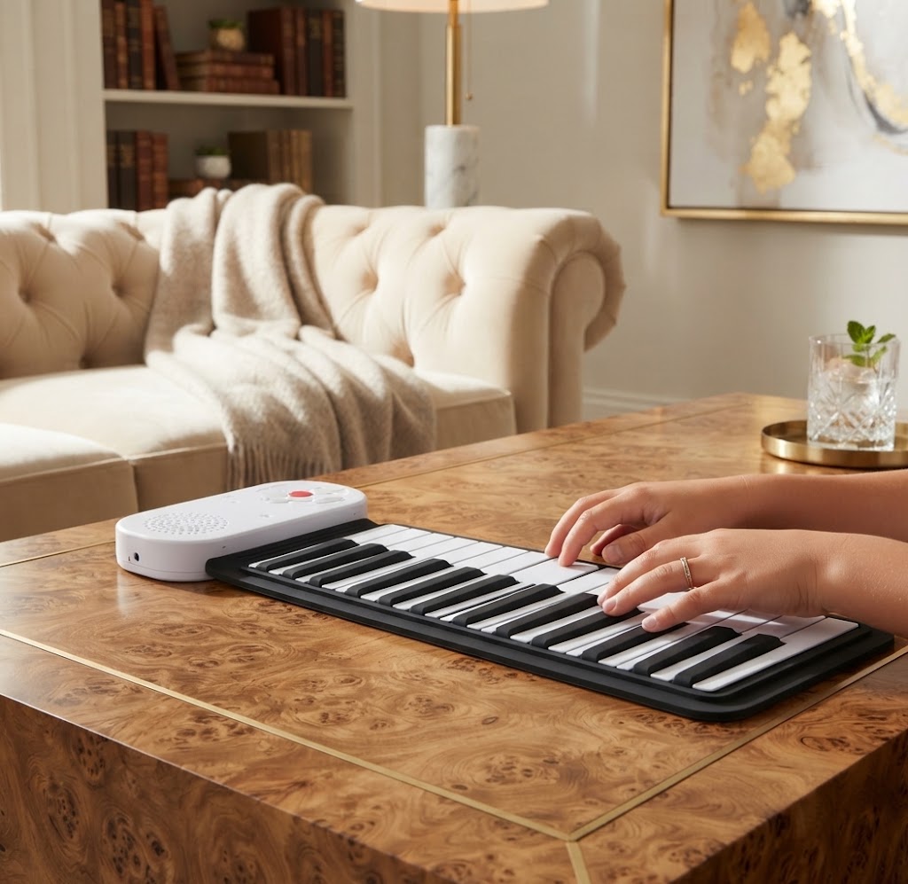 Electronic Piano Keyboard 49 Keys, Portable Piano Keyboard with Speaker, Roll Up Piano for Beginners and Kids