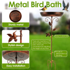 Elegant Garden Bird Bath with Adjustable Stand