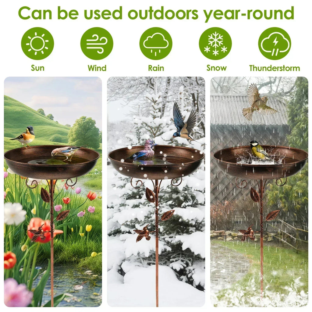 Elegant Garden Bird Bath with Adjustable Stand