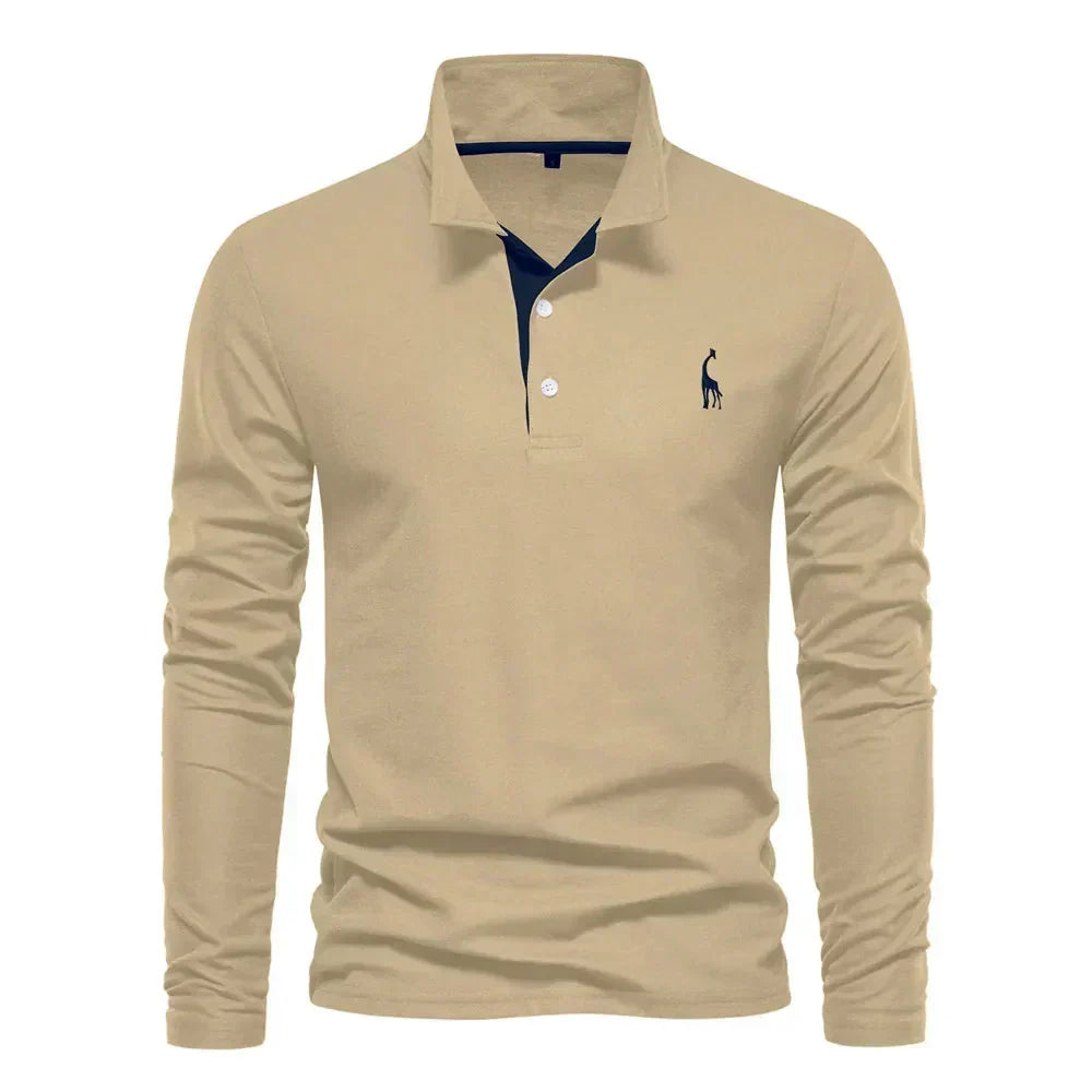 Embroidered Long Sleeve Polo