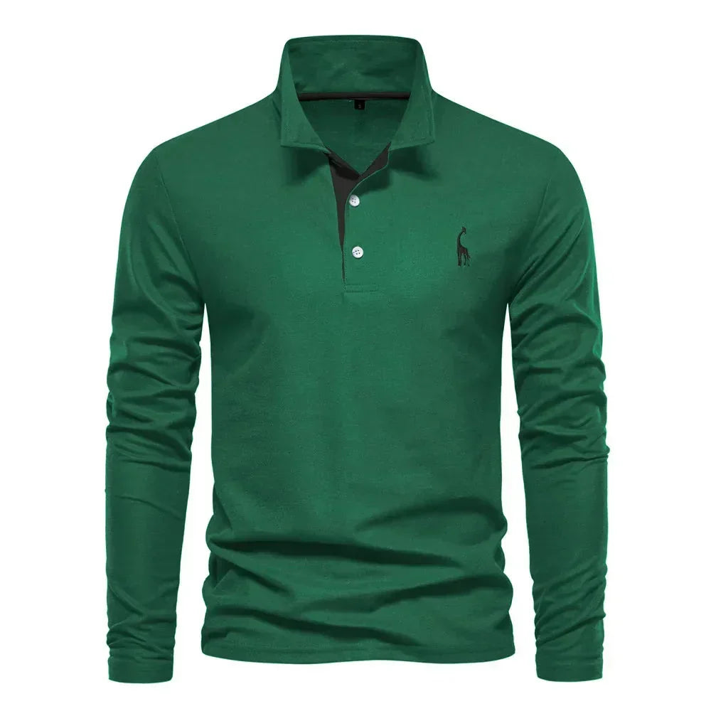 Embroidered Long Sleeve Polo
