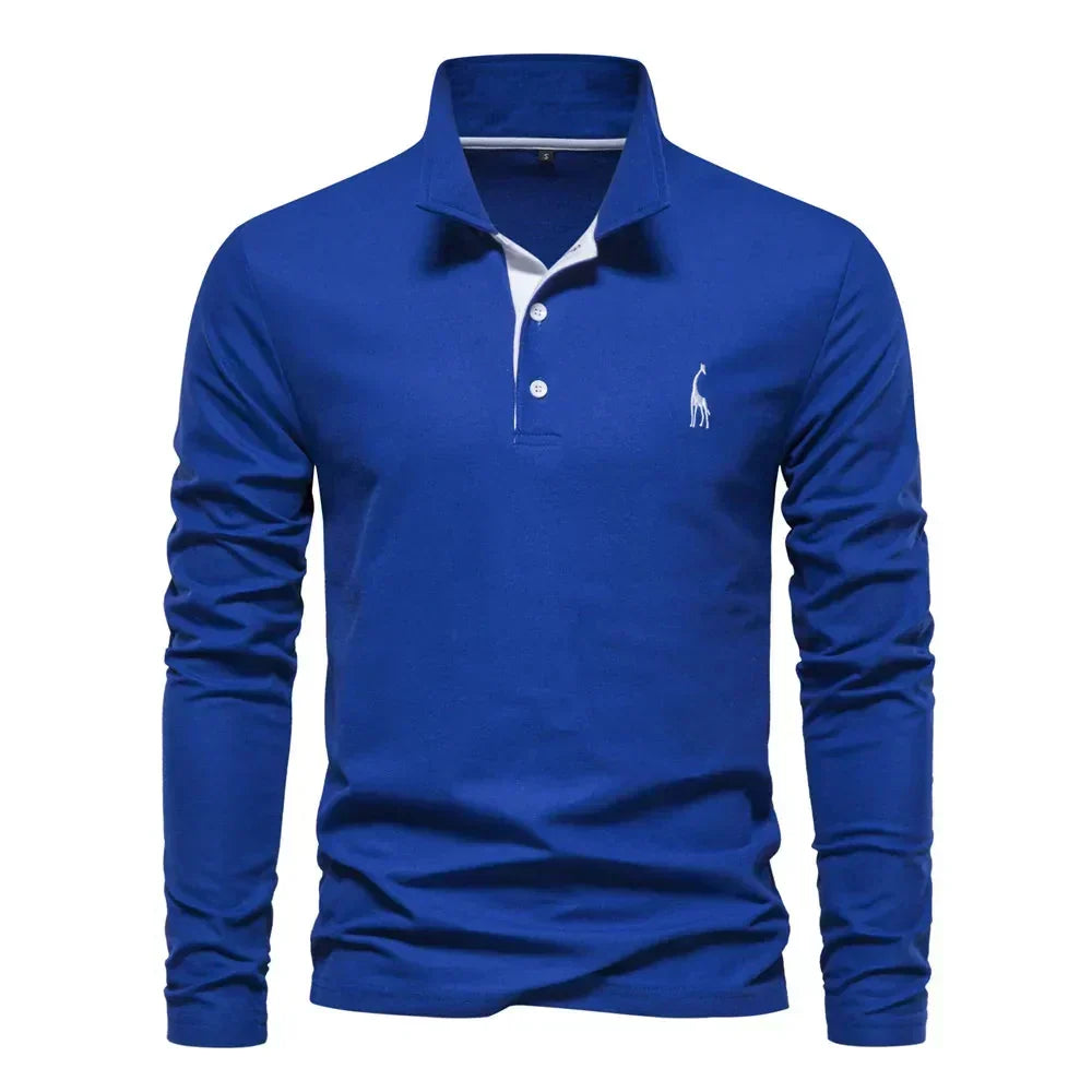 Embroidered Long Sleeve Polo