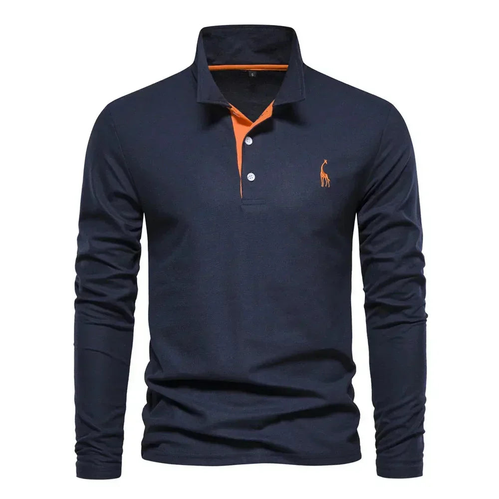 Embroidered Long Sleeve Polo