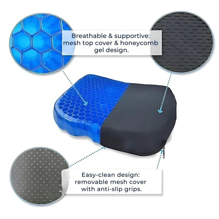 Ergonomic Gel Seat Cushion for Office, Car, and Everyday Seating Comfort