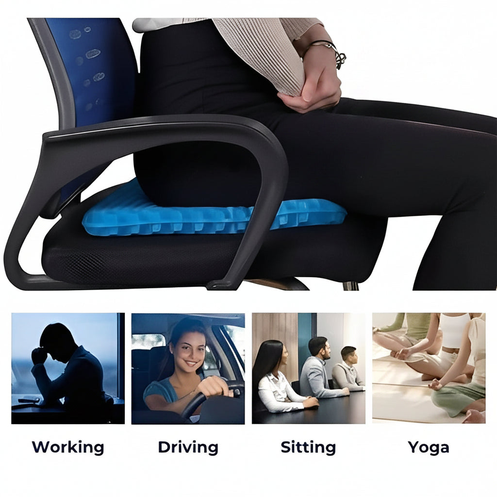 Ergonomic Gel Seat Cushion for Office, Car, and Everyday Seating Comfort