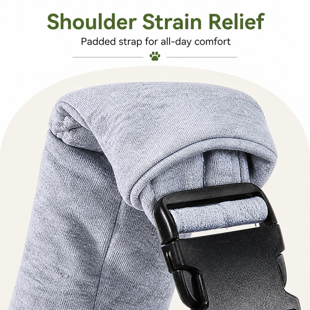 Ergonomic hands-free crossbody pet sling carrier (fits pets up to 6.5 kg)