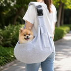 Ergonomic hands-free crossbody pet sling carrier (fits pets up to 6.5 kg)