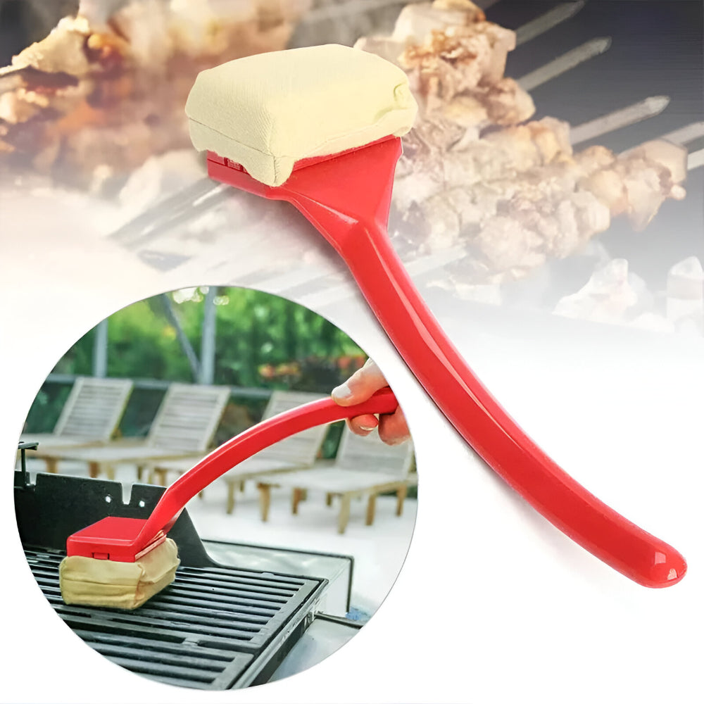 Extended Handle Steam Grill Brush — Firm Scrubbing Pad