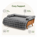 Fluffy Plush Washable Bolster Bed