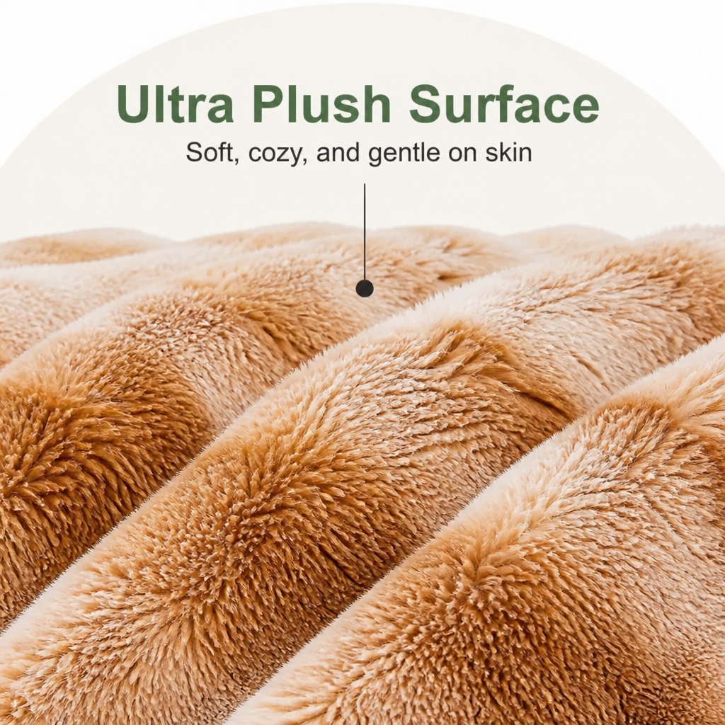Fluffy Plush Washable Bolster Bed