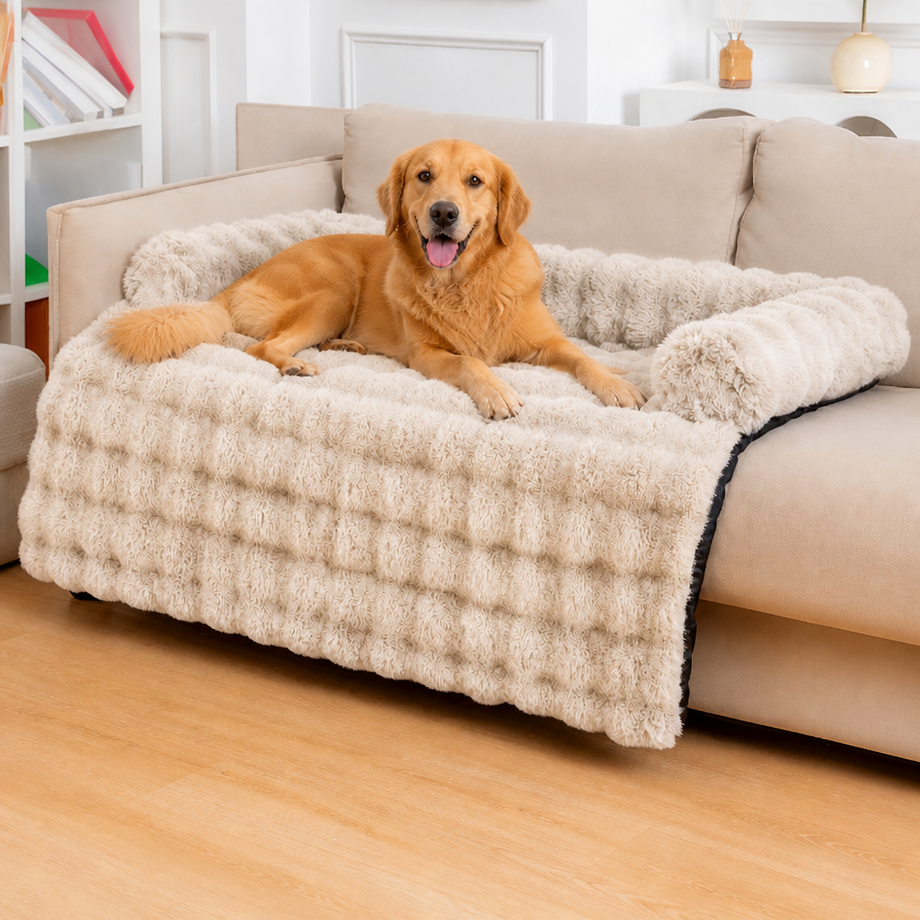 Fluffy Plush Washable Bolster Bed