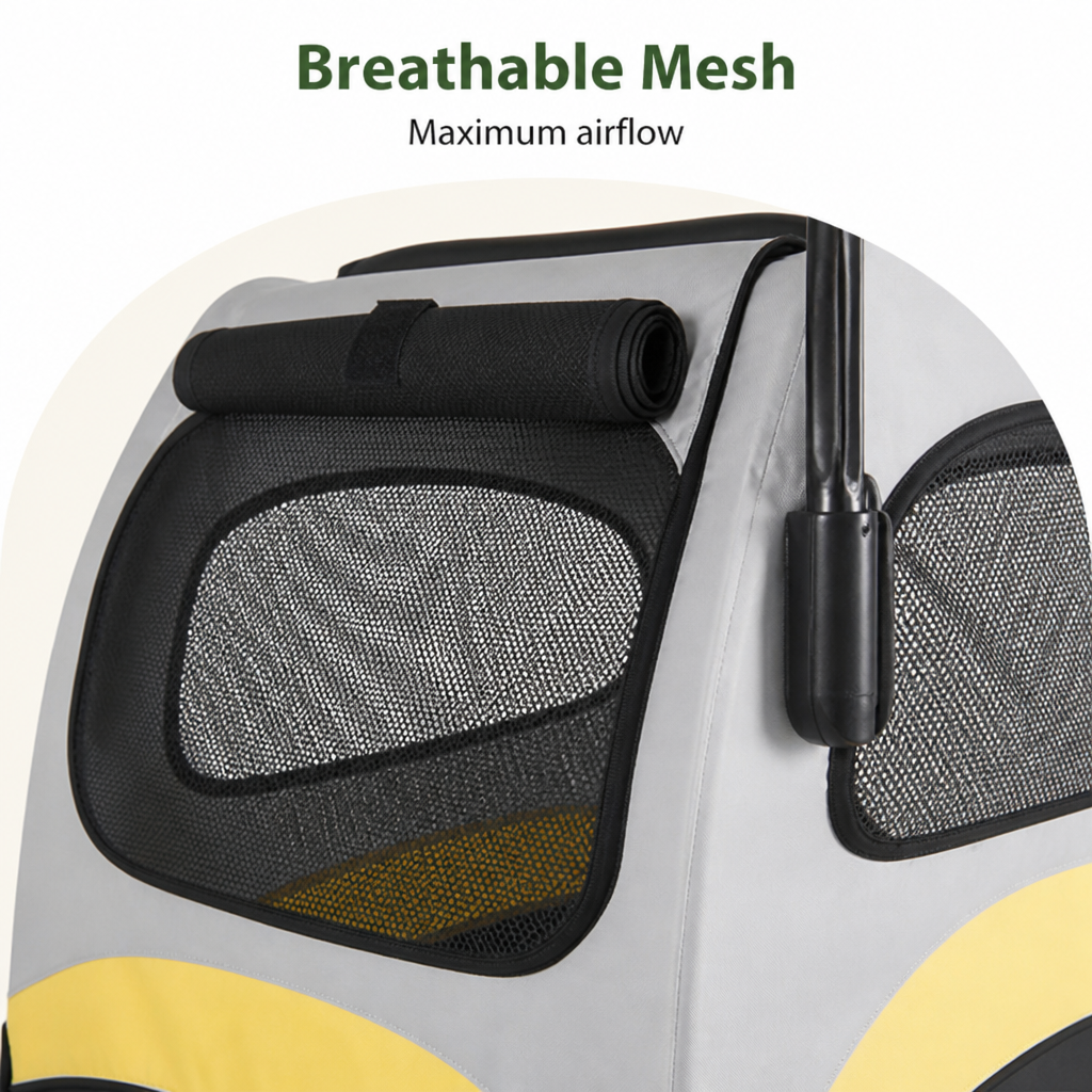 Foldable 4-Wheel Breathable Mesh Travel Stroller