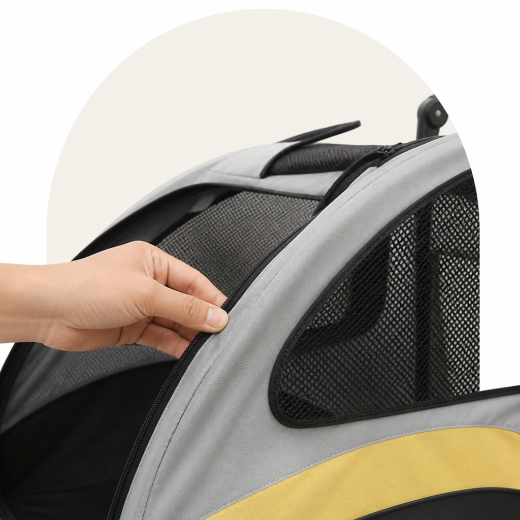 Foldable 4-Wheel Breathable Mesh Travel Stroller