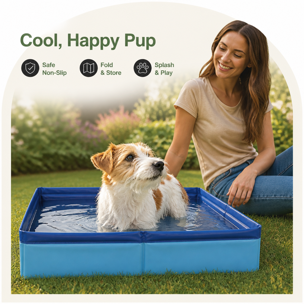 Foldable Pet Paddling Pool (Anti-Slip PVC Base)