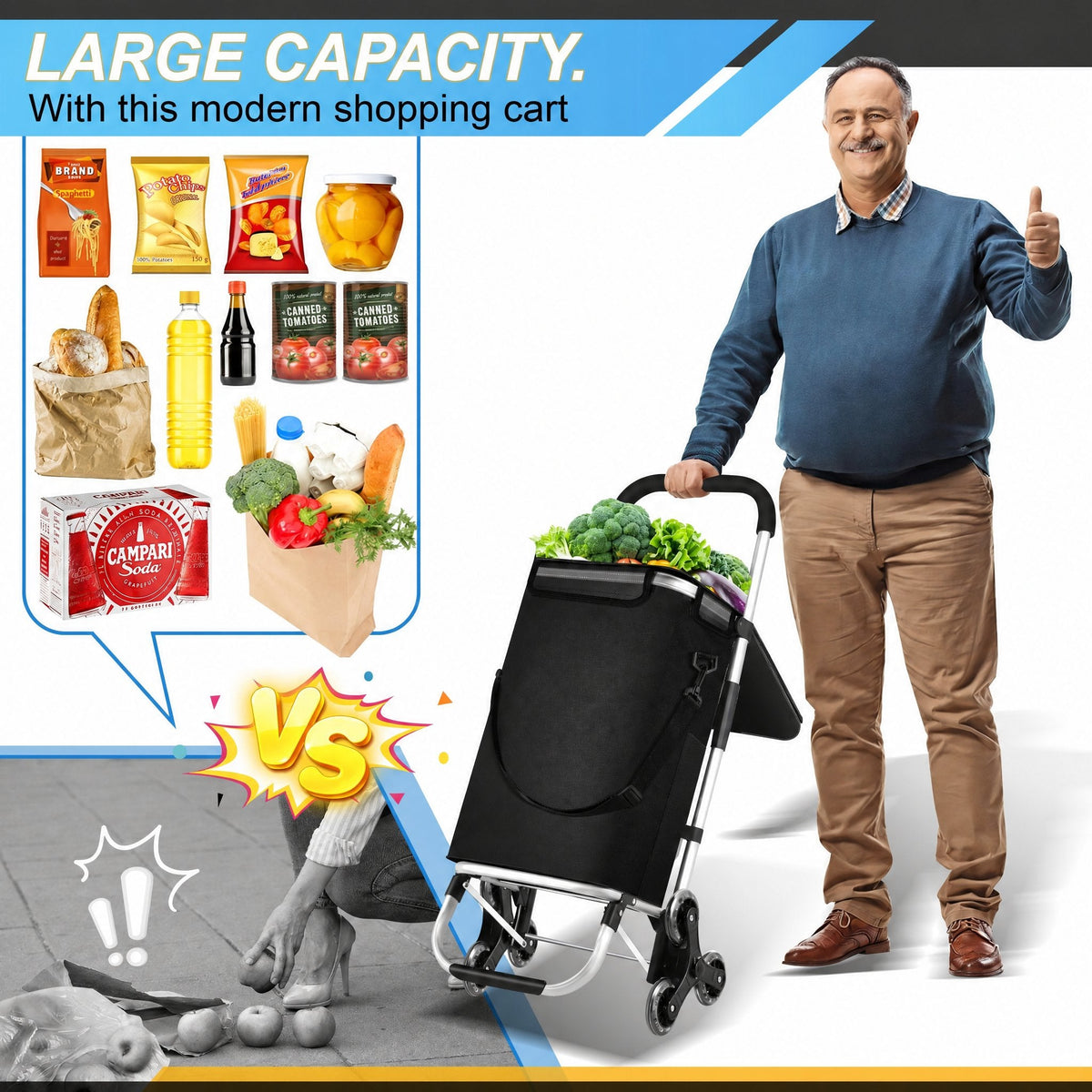 Folding 40 L Shopping Trolley