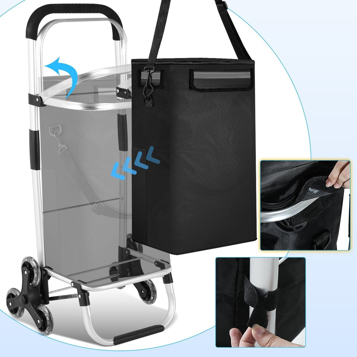 Folding 40 L Shopping Trolley