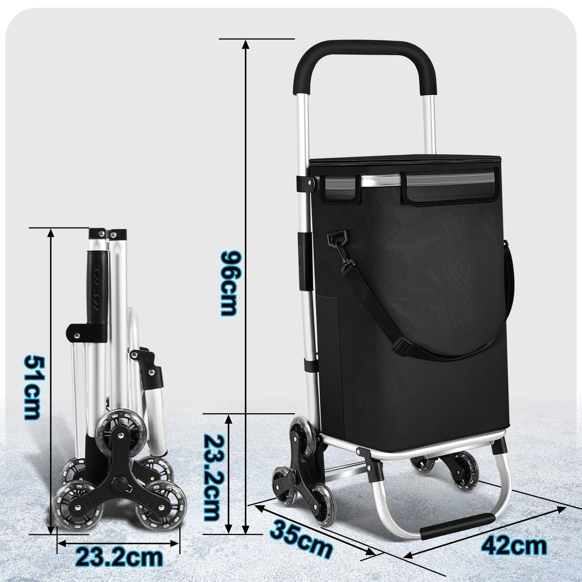 Folding 40 L Shopping Trolley