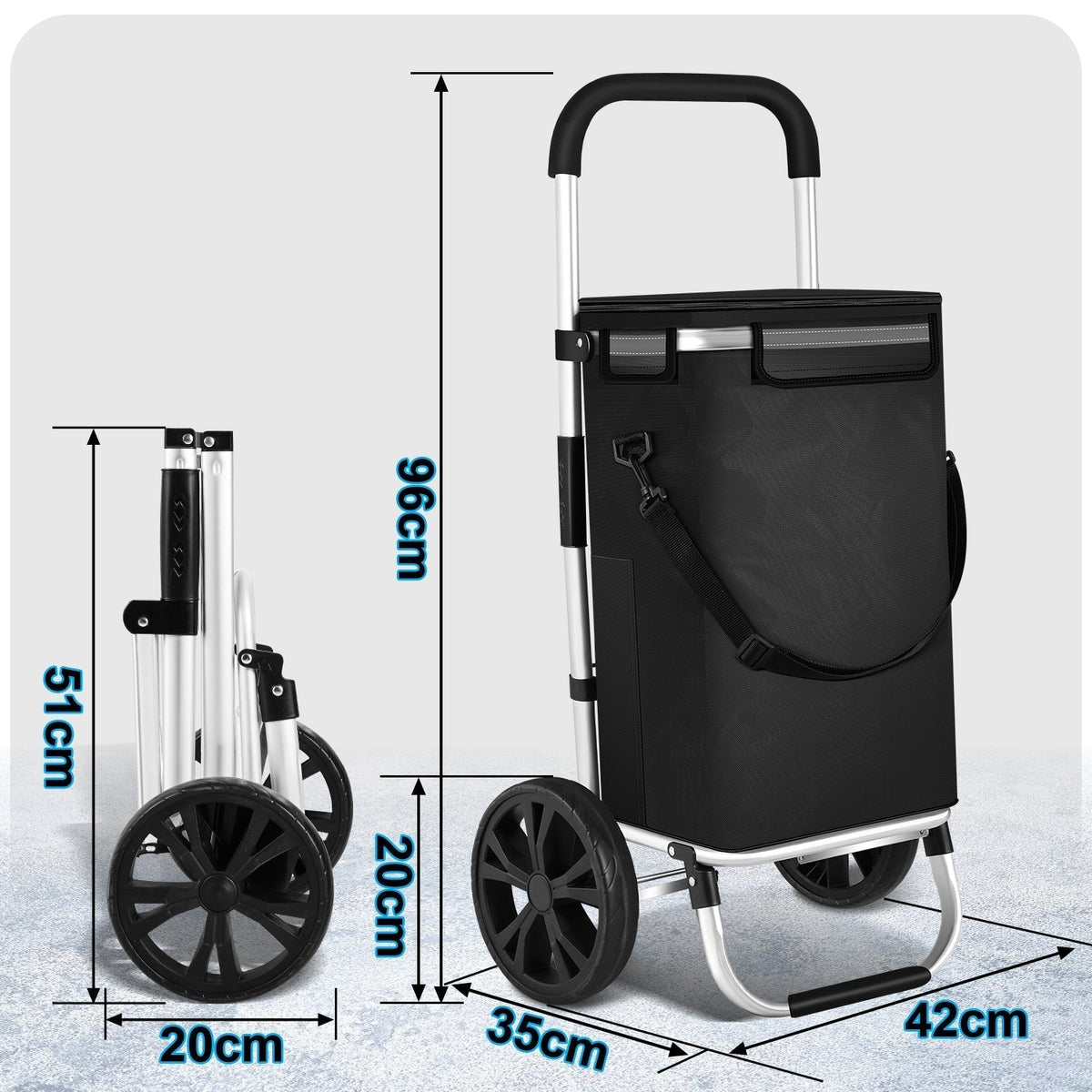 Folding 40 L Shopping Trolley