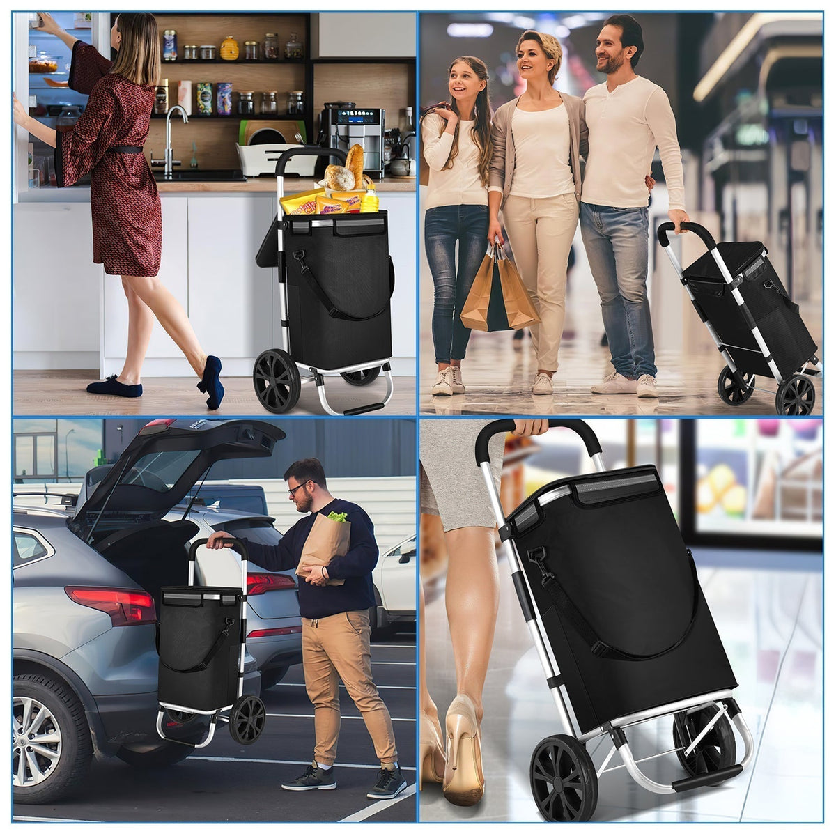 Folding 40 L Shopping Trolley