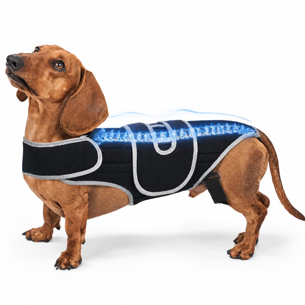 Full-length breathable & adjustable dog back support vest