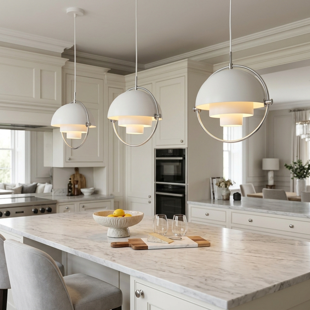 Geometric Pendant Light with Adjustable Sphere Bauhaus Modern Kitchen