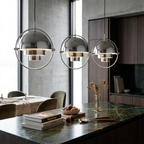Geometric Pendant Light with Adjustable Sphere Bauhaus Modern Kitchen