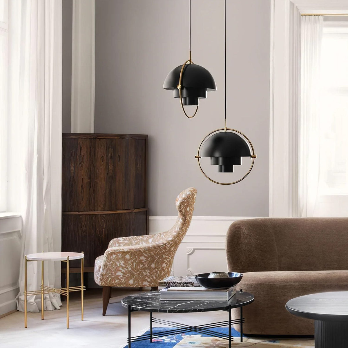 Geometric Pendant Light with Adjustable Sphere Bauhaus Modern Kitchen
