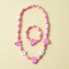 Girls' Wooden Animal Charm Necklace & Bracelet Set