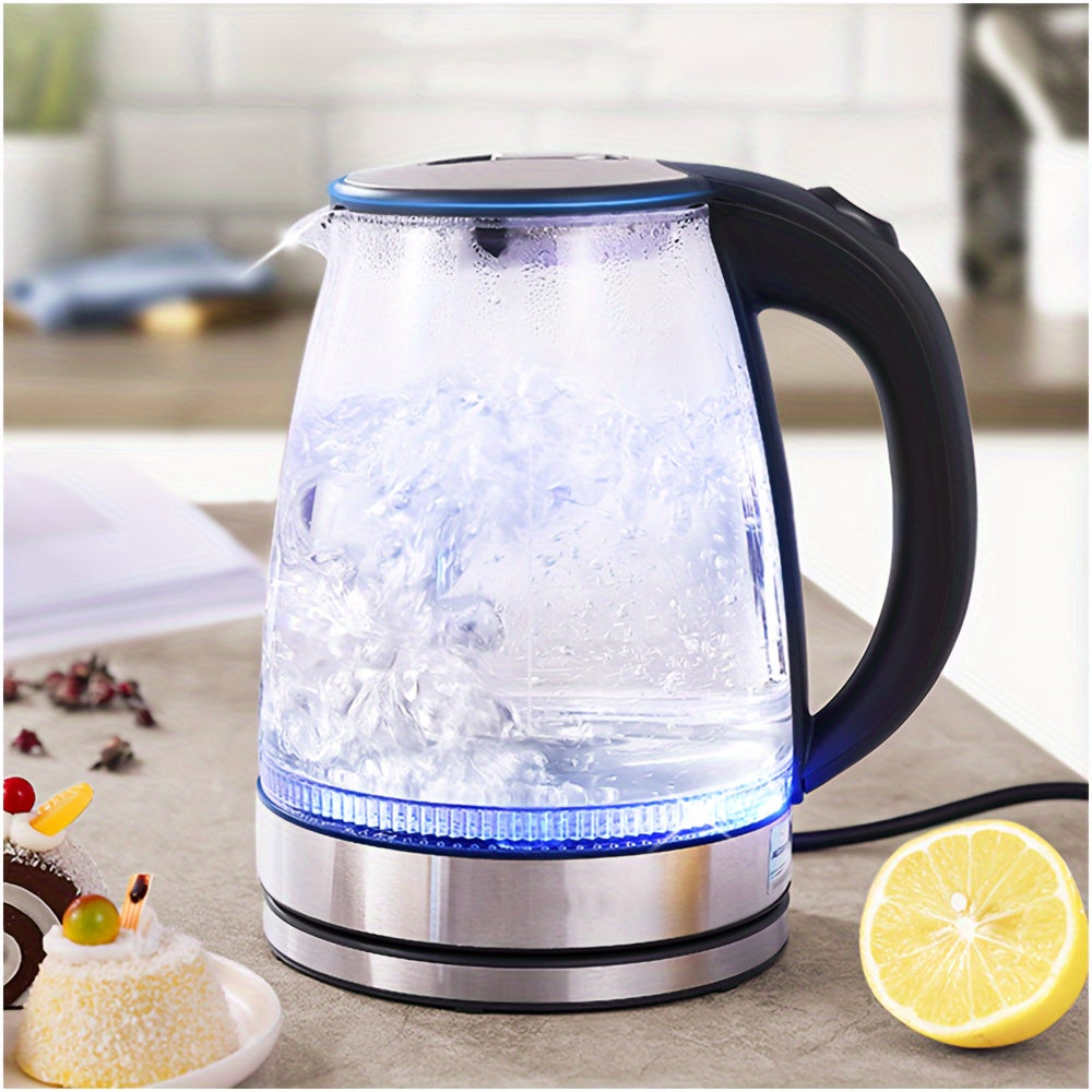 Glass Electric Kettle: Fast Boil 2 Litre, LED, Auto Shut-off