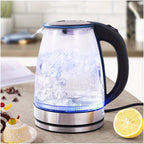 Glass Electric Kettle: Fast Boil 2 Litre, LED, Auto Shut-off