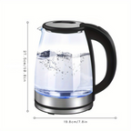 Glass Electric Kettle: Fast Boil 2 Litre, LED, Auto Shut-off