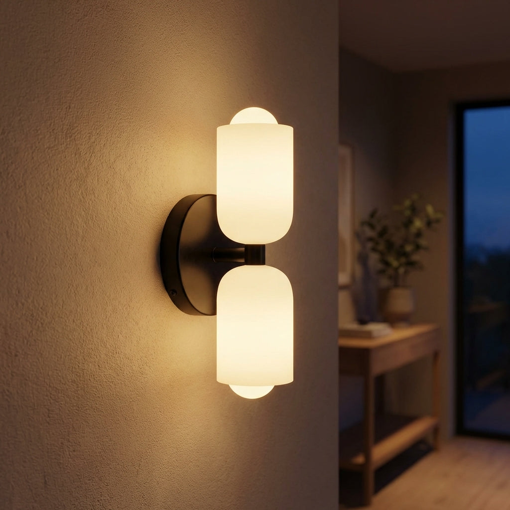 Glass Elements and Metal Wall Light with Dual Up-Down Lighting Nordic Style