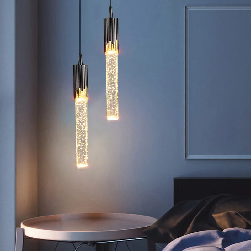 Glass Pendant Lamp Cylindrical Shape – 3000K Warm White, Adjustable 1.5 m Cable