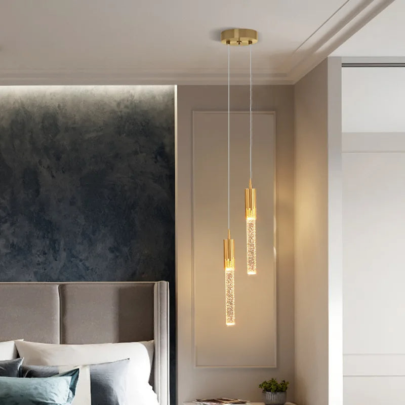 Glass Pendant Lamp Cylindrical Shape – 3000K Warm White, Adjustable 1.5 m Cable