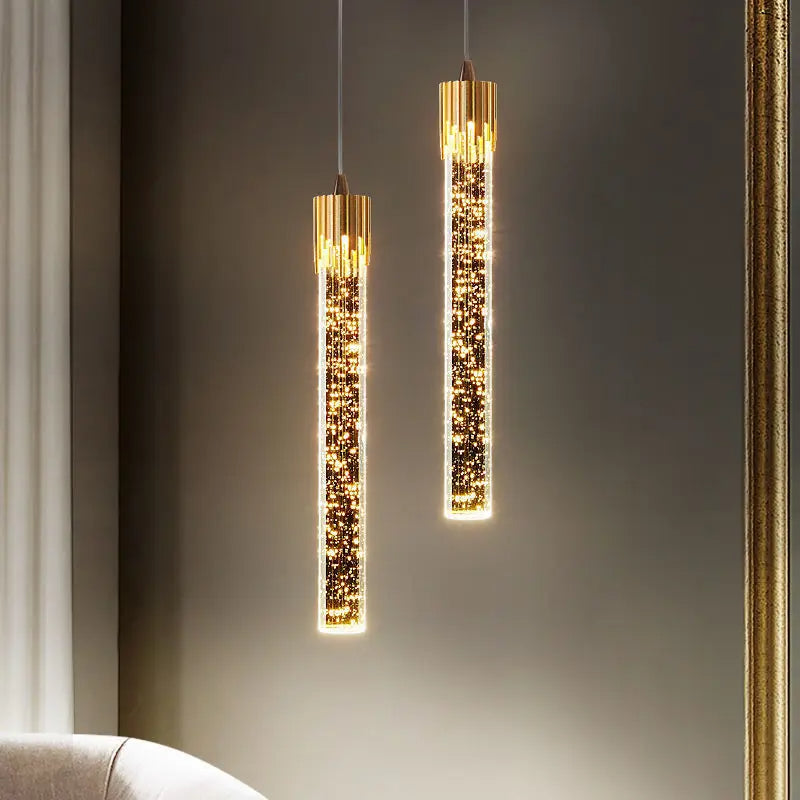 Glass Pendant Lamp Cylindrical Shape – 3000K Warm White, Adjustable 1.5 m Cable
