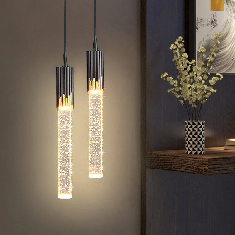 Glass Pendant Lamp Cylindrical Shape – 3000K Warm White, Adjustable 1.5 m Cable