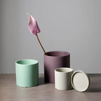 Matt Glazed Ceramic Plant Pot with Drainage Hole and Saucer