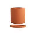 Matt Glazed Ceramic Plant Pot with Drainage Hole and Saucer