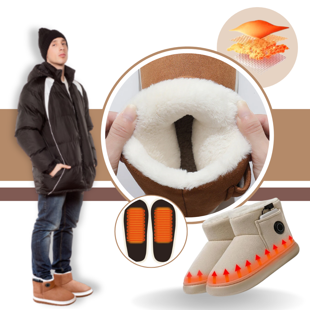 Graphene Heated Shoes for Winter with Adjustable Temperature and Rechargeable Battery