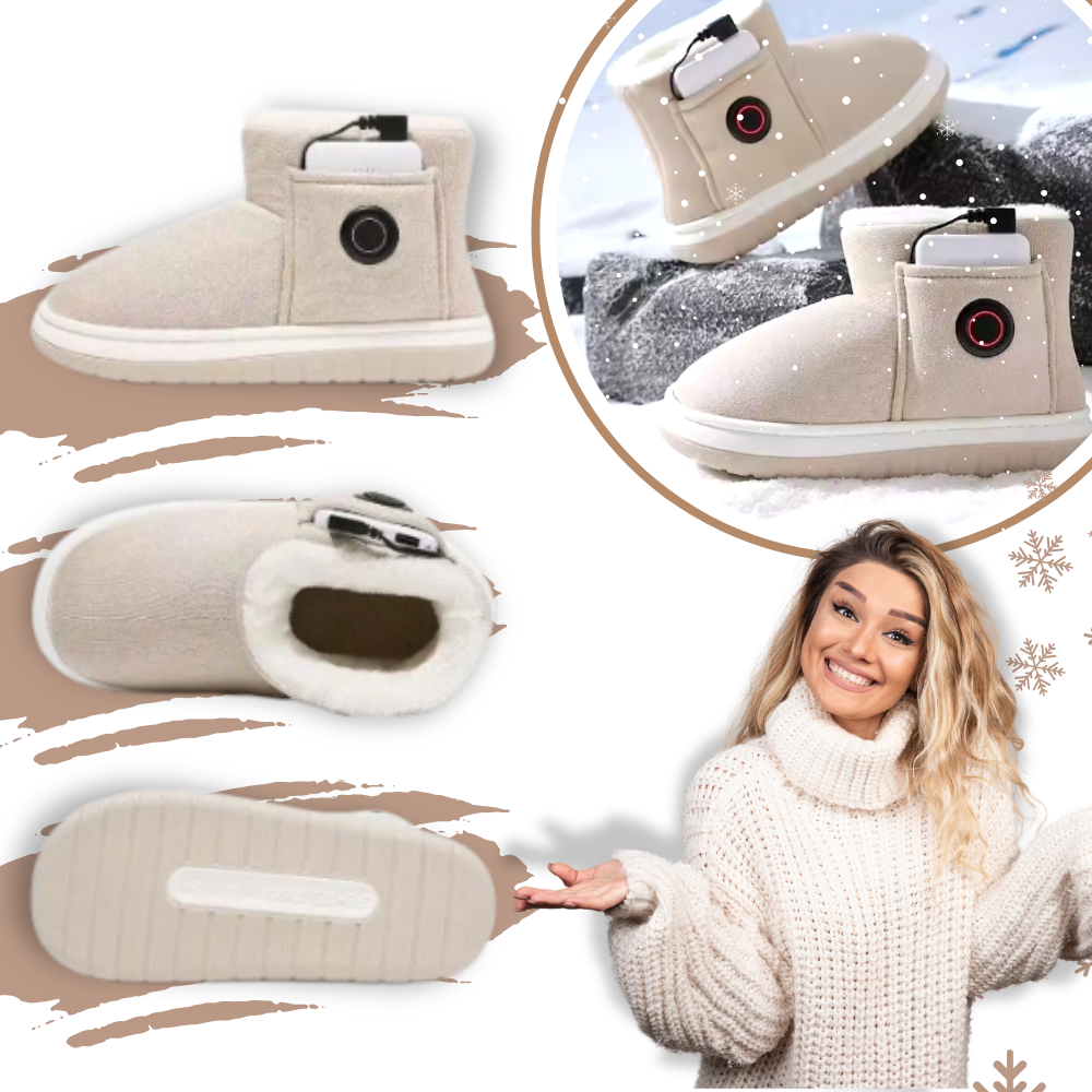 Graphene Heated Shoes for Winter with Adjustable Temperature and Rechargeable Battery