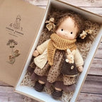 Handmade Waldorf Doll in Natural Materials – 30 cm