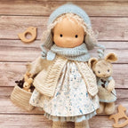 Handmade Waldorf Doll in Natural Materials – 30 cm