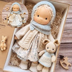 Handmade Waldorf Doll in Natural Materials – 30 cm