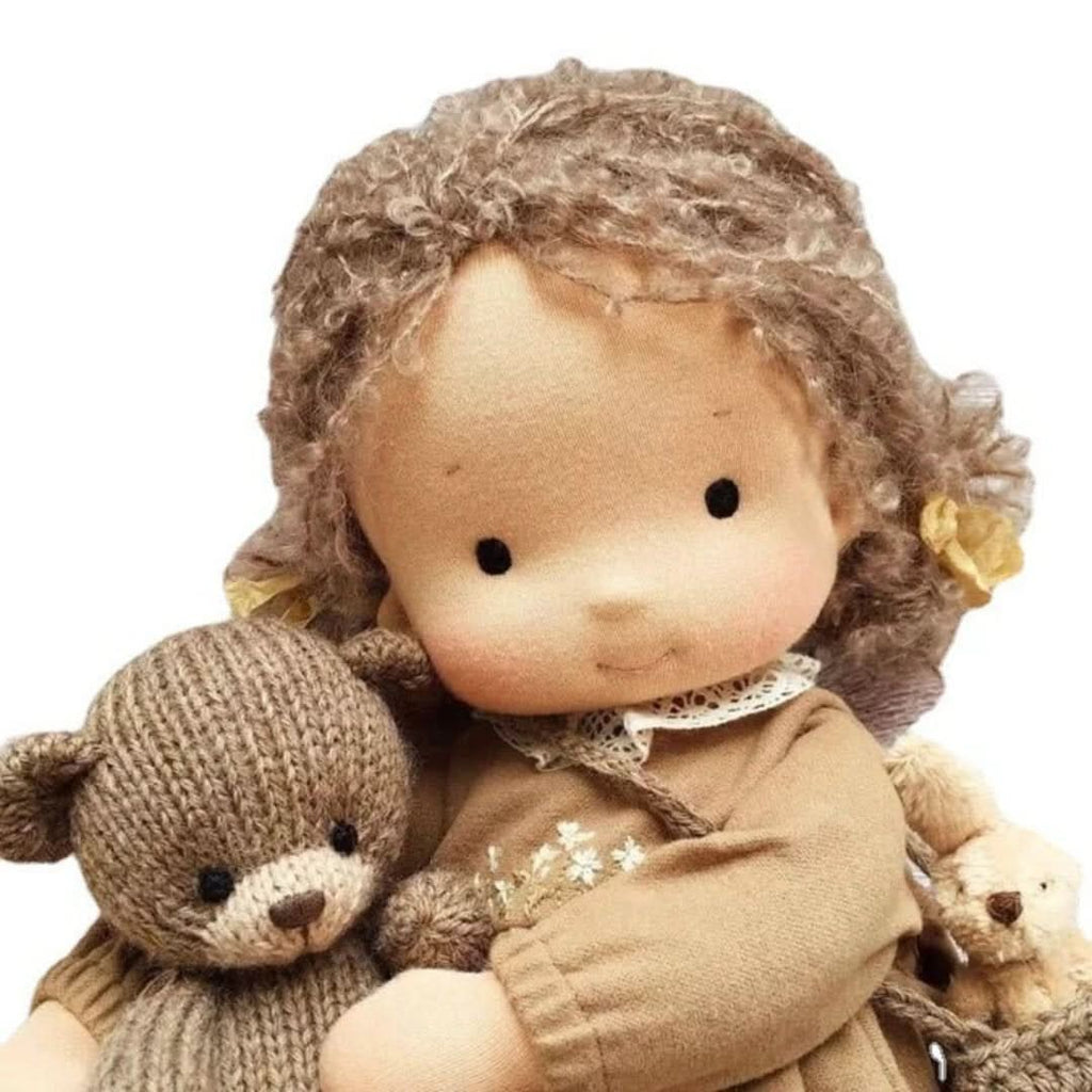 Handmade Waldorf Doll in Natural Materials – 30 cm