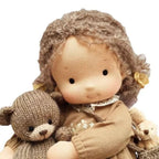 Handmade Waldorf Doll in Natural Materials – 30 cm