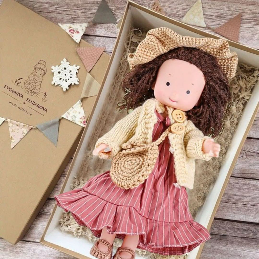 Handmade Waldorf Doll in Natural Materials – 30 cm