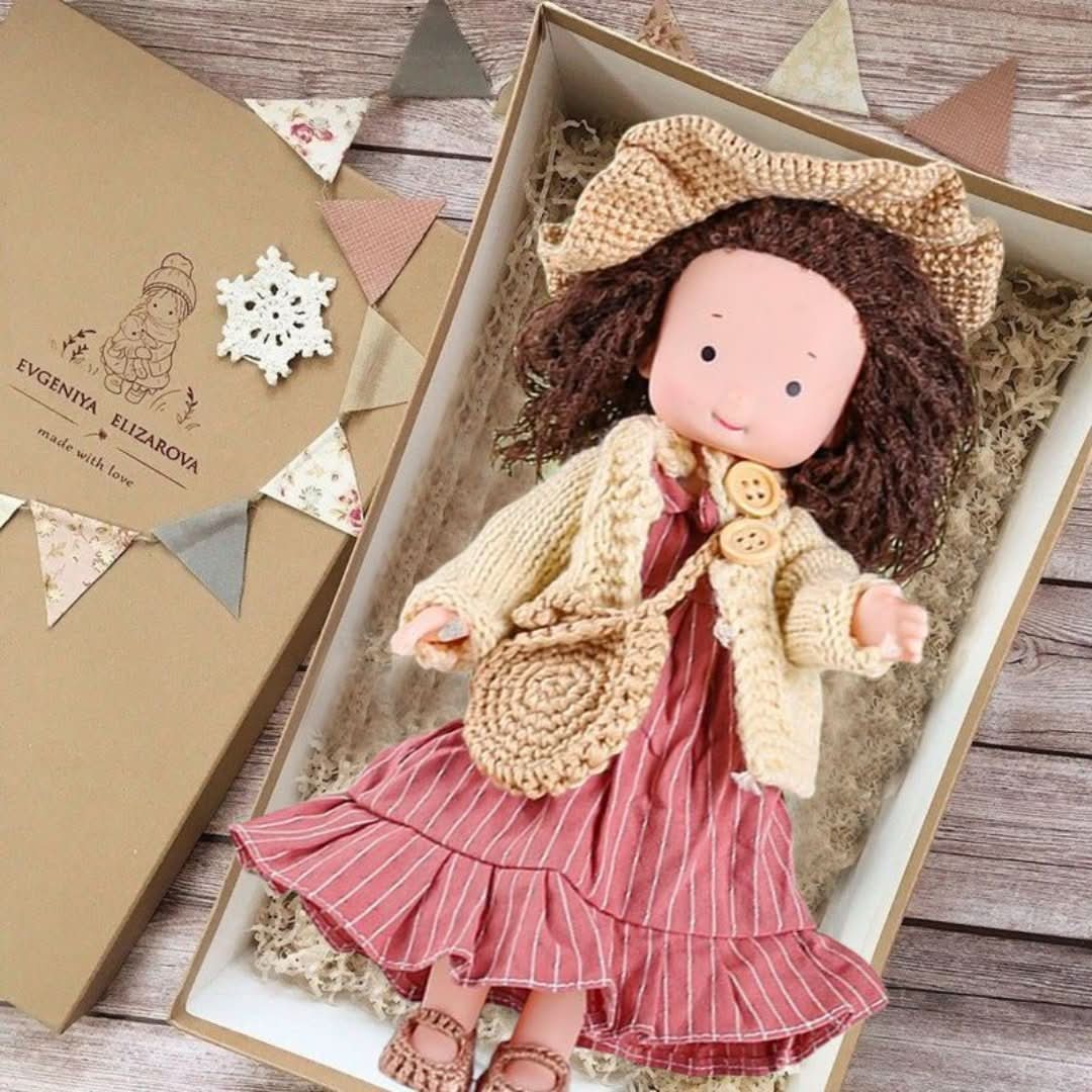 Handmade Waldorf Doll in Natural Materials – 30 cm