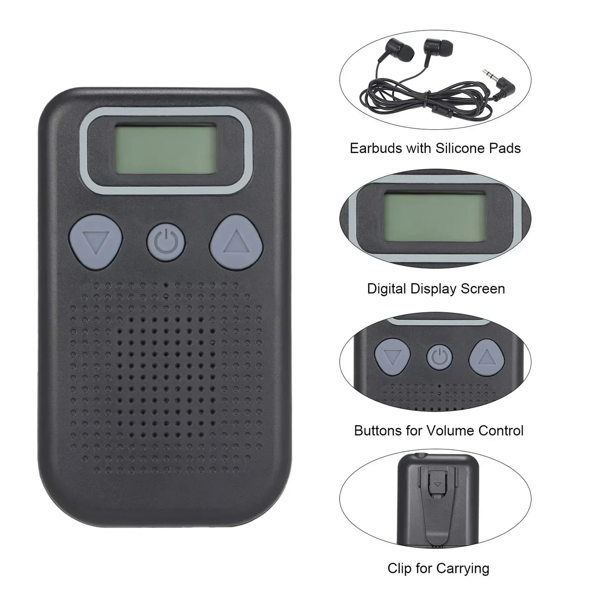 Hearing Aid Sound Amplifier – Battery-Powered In-Ear Hearing Enhancement Device with Headset for Seniors and Adults