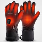 Heated gloves for cold hands with touchscreen fingertips and waterproof wrist strap