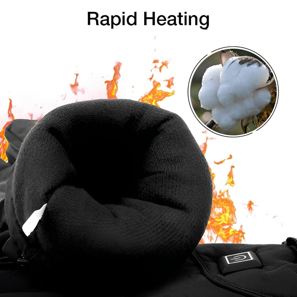 Heated gloves for cold hands with touchscreen fingertips and waterproof wrist strap